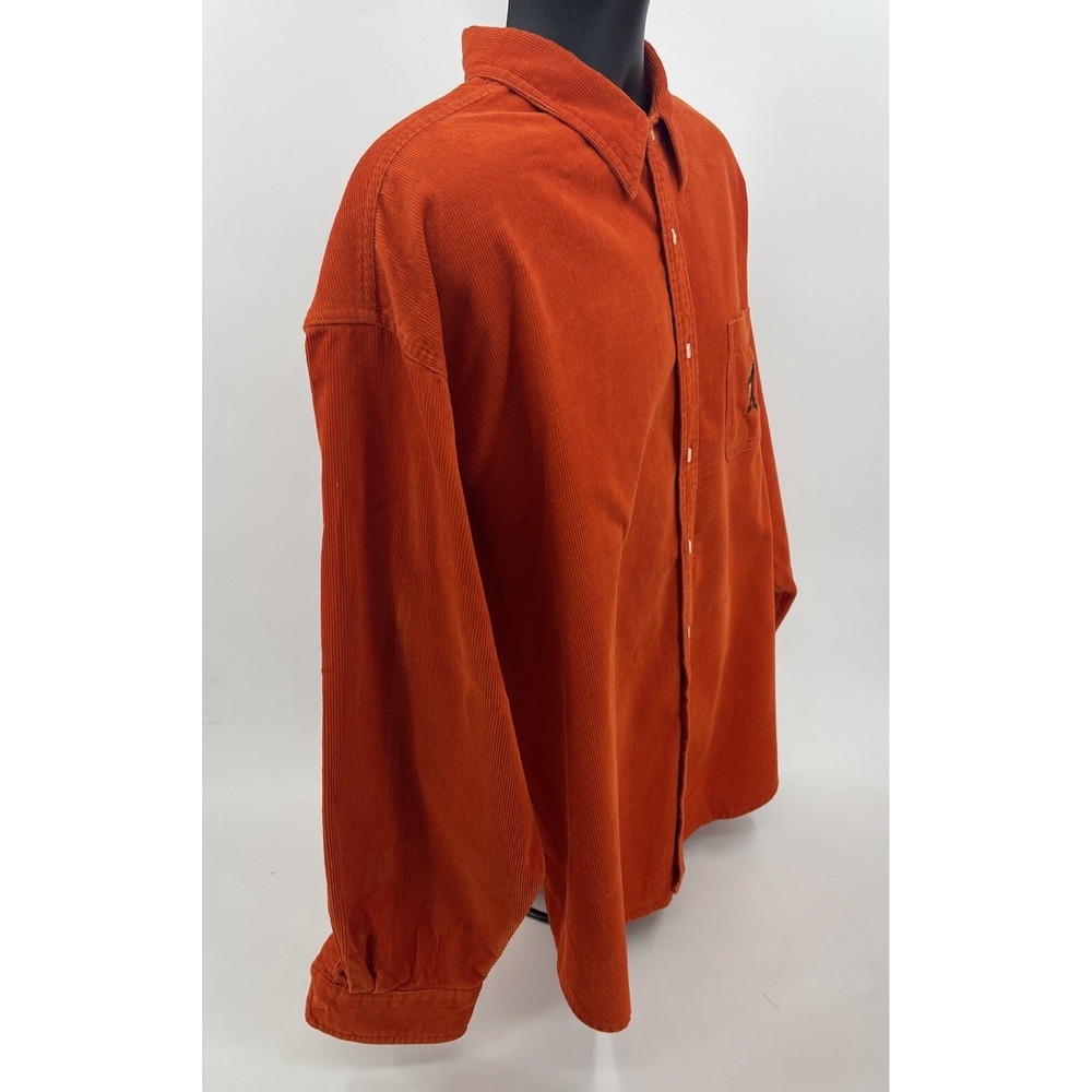 VTG Warner Bros Studio 90's Taz Orange Corduroy Long Sleeve Shirt Men's Size XXL - Picture 4 of 8